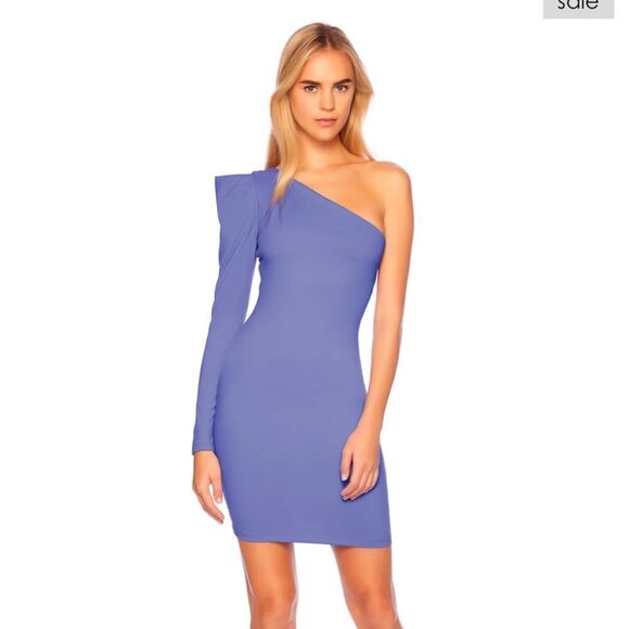 NWT Susana Monaco Pleated One Arm Dress Purple Orchid XL - Picture 1 of 14